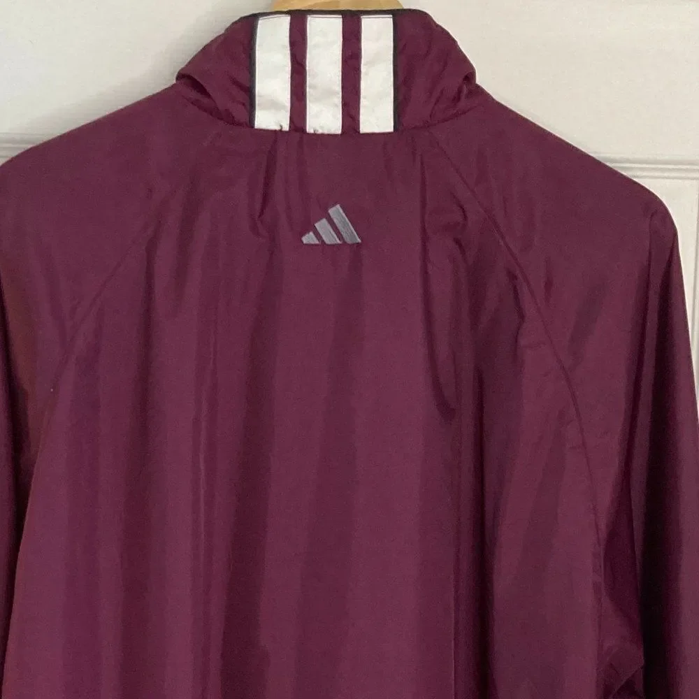 Vintage Adidas Nylon Three Stripe Full Zip Windbreaker Size Large